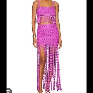 SAYLOR Crochet Elie Set Cactus Flower NWT Small